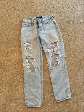 Aeropostale Light Blue Ripped Boyfriend Jeans